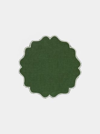 Los Encajeros Alhambra Embroidered Linen Coasters (Set of 6)