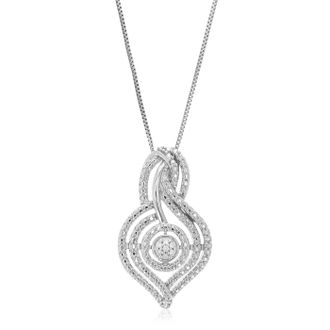 Vir Jewels 1/20 cttw Lab Grown Diamond Fashion Pendant Necklace in Sterling Silver with Chain For Women