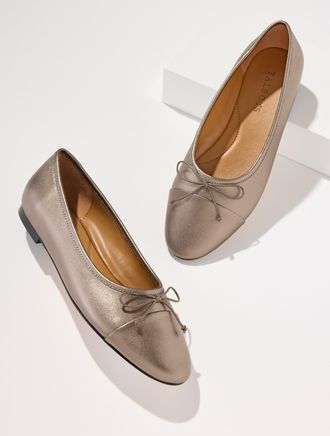 Talbots Ansly Nappa Ballet Flats - Metallic - Bronze - 10 1/2 M Talbots