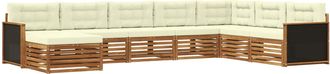 vidaXL Conjunto De Sof&aacute;s De Exterior 8 Uds. Natural Y Crema Vidaxl
