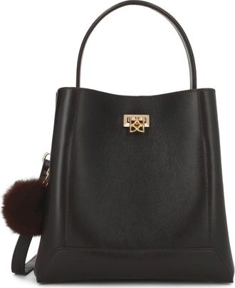 Kazar Handtas met decoratieve sluiting - Dames - Handtassen - Bruin - ONE Size - Leer - Tassen