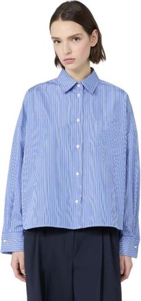 Max Mara Shirts - Dames - Overhemden - Blauw - 3XS - Katoen - Overhemden
