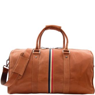 House Of Leather Real Leather Holdall Large Size Weekend Duffle Bag Springfield Cognac in Tan