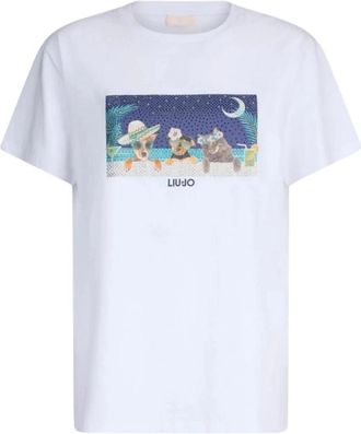 Liu Jo T-shirt met korte mouwen - Dames - T-shirts - Wit - S - Katoen - Tops