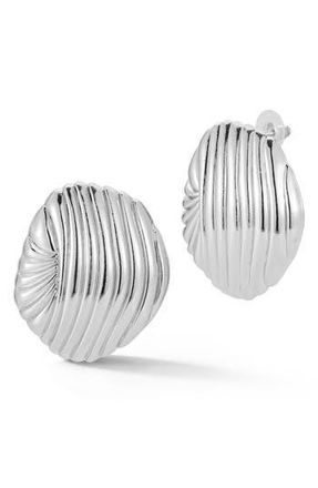 Sphera Milano Ribbed Statement Stud Earrings in Silver at Nordstrom Rack