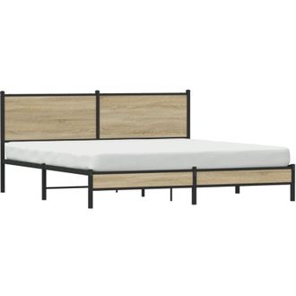 vidaXL Vidaxl - Estructura De Cama Sin Colch&oacute;n Metal Roble Sonoma 183x213 Cm