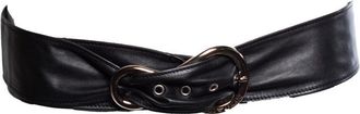Armani Pre-owned Womens Emporio Calf leather waist belt - Black - One Size