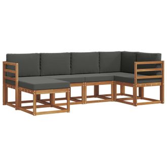 vidaXL Conjunto De Sof&aacute;s De Exterior 6 Pcs Natural Y Antracita Vidaxl