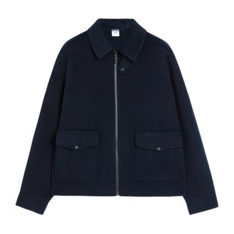 Aspesi Double Faced Wool Jacket - Heren - Bomber jackets - Blauw - L - Wol - Jassen