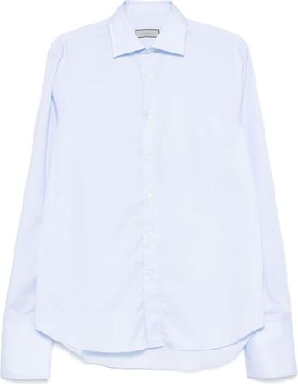 Canali Katoenen overhemd met lange mouwen - Blauw