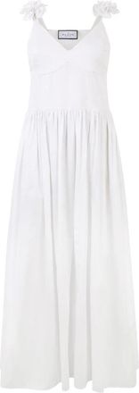 Philipp Plein Long Dress Roses - Dames - Casual kleedjes - Wit - M - Katoen - Kleedjes