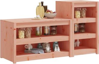 Berkfield Home Outdoor Kitchen Cabinets 2 pcs Solid Wood Douglas in Light Tan