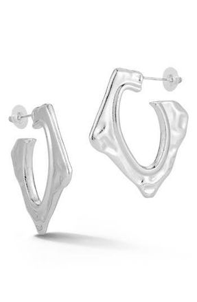 Sphera Milano Molten Square Hoop Earrings in Silver at Nordstrom Rack