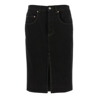 Saint Laurent Baggy Pencil Skirt in Denim - female - Saint Laurent - Denim Skirts - Black - W26 - Skirts