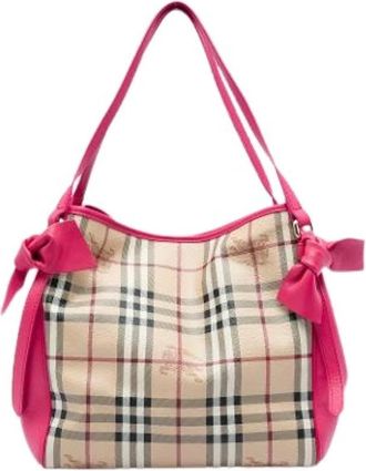 Burberry Pre-owned Canterbury Tote Bag - Dames - Vintage Shopper - Beige - ONE Size - Leer - Vintage