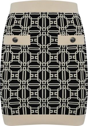 Elisabetta Franchi Contrastkleur Viscose Minirok - Dames - Korte rokken - Veelkleurig - S - Rokken