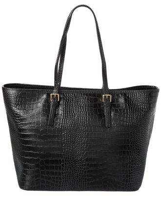 Persaman New York Penny Croc-Embossed Leather Tote