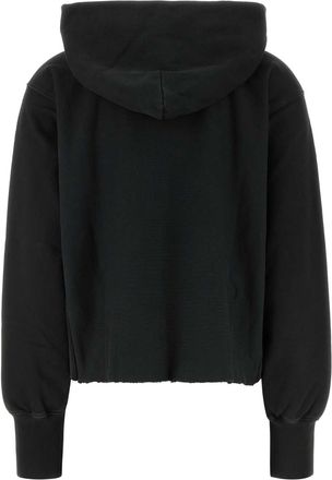 Maison Margiela Womens Cotton-Jersey Hoodie Black Sweater