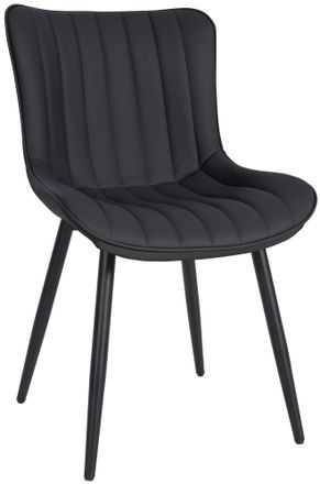 Clp Clp - Silla De Comedor Largo En Terciopelo O Polipiel Negro Simil Cuero