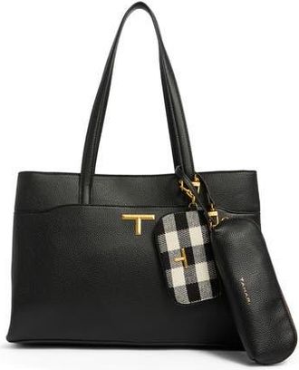 Elie Tahari Sabi Faux Leather Work Tote in Black at Nordstrom Rack