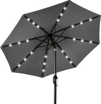 Best Choice Products 10ft Solar LED Lighted Patio Umbrella w/ Tilt Adjustment, UV-Resistant Fabric