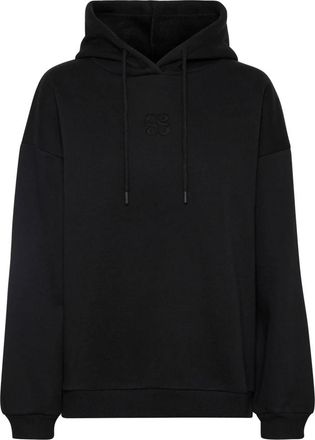 MY ESSENTIAL WARDROBE Hoodie met logo-borduring - Dames - Hoodies - Zwart - 2XL - Katoen - Hoodies & sweatvesten