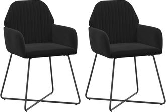 vidaXL Sillas De Comedor 2 Uds. Terciopelo Negro 55 X 50 X 84 Cm Vidaxl