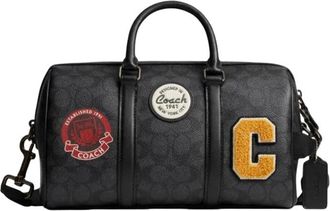 Coach Venture Duffle Bag 27 Signature Canvas With Patches CY821-QBA5F