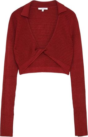 Patrizia Pepe Slim Fit Viscose Gebreid Vest - Dames - V-hals truien - Bruin - M - Truien & Vesten