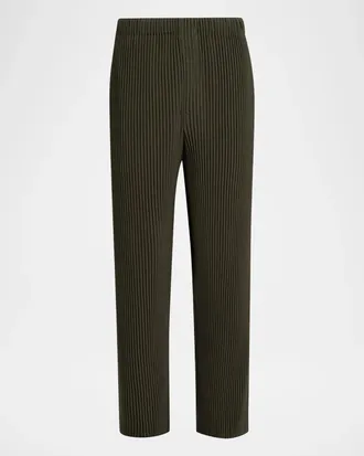 Homme Pliss&eacute; Issey Miyake Men & apos;s Pleated Straight Leg Pull-On Pants