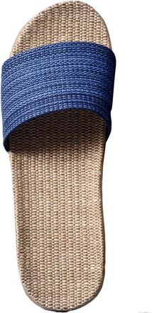 Generic Mens Womens Plush Slippers Comfortable Cotton Warm Padded Memory Foam Lightweight Comfortable Soft Slippers, dark blue, 9.5 UK