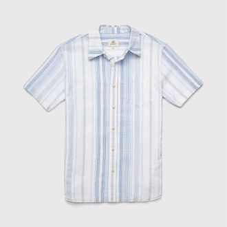 Surfside Supply Mens Joey Stripe Shirt In White Combo
