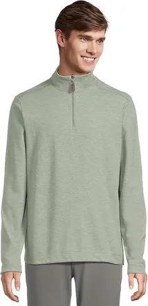 Johnston & Murphy Reversible Solid Quarter-zip Mens Sweater Sage/White : 3XL, Cotton/Polyester/Rayon
