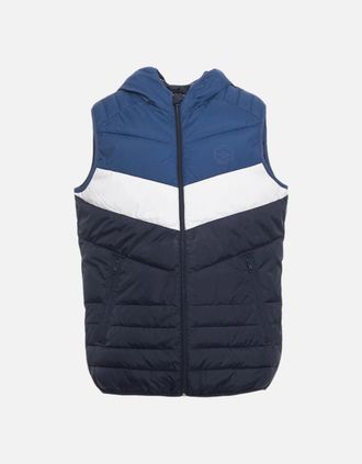 Jack & Jones Mens Jack and Jones Puffer Jacket Mens Summer Sleeveless Body Warmer Padded Hoodie - Blue - Size: Regular/36