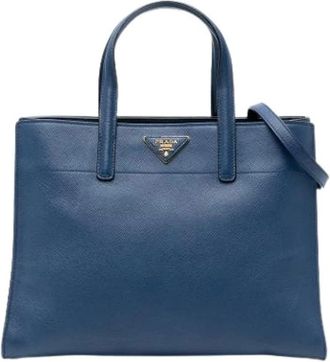 Prada Pre-owned Tote Bags, female, Blue, Size: ONE SIZE Pre-owned Vintage Tote Bag