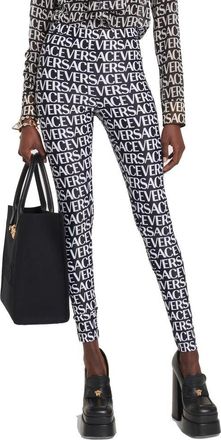 Versace Womens Black Elastane Leggings Clothing