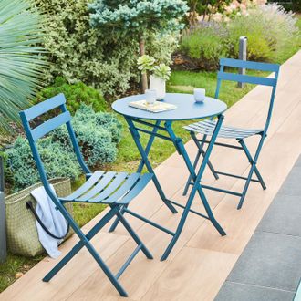 Hesperide Tavolo da giardino pieghevole tondo 60x71 cm blu Greensboro