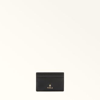 Furla Camelia Card Case Nero Black Textured Leather Woman