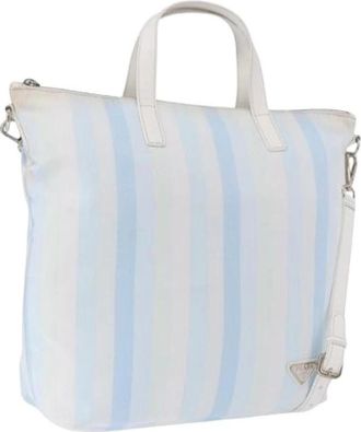 Prada Pre-owned Vintage Tote Bag - Dames - Vintage Shopper - Blauw - ONE Size - Leer - Vintage