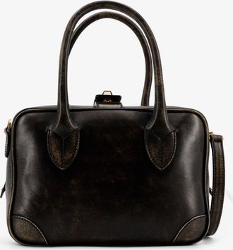 Golden Goose Womens Leather Crossbody Bag Vita Vintage Black Shoulder