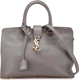 Saint Laurent 2015 kleine Monogram Cabas leren tas - Grijs