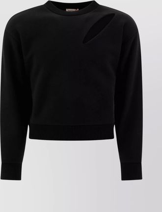 Alexander McQueen slit crewneck sweatshirt featuring cut-out detail