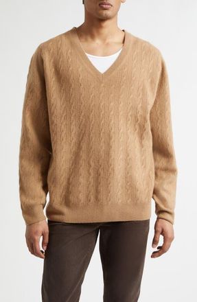 Tom Ford V-Neck Wool Sweater in Toffee at Nordstrom, Size 50