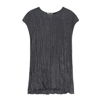 Alysi Sleeveless Tops, female, Gray, Size: M Wrinkle Top