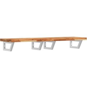 vidaXL Estante De Lavabo De Pared Acero Y Madera Maciza De Acacia Vidaxl