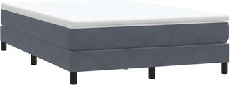vidaXL Cama Box Spring Sin Colch&oacute;n Gris Oscuro Terciopelo 140x220 Cm Vidaxl