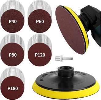 OEM Discos De Lijado De 125 Mm Con Rosca M14, 50 Discos Abrasivos Para Amoladora Angular, Grano 10x 40/60/80/120/180 Para Lijado/pulido/eliminaci&oacute;n De &Oacute;xi