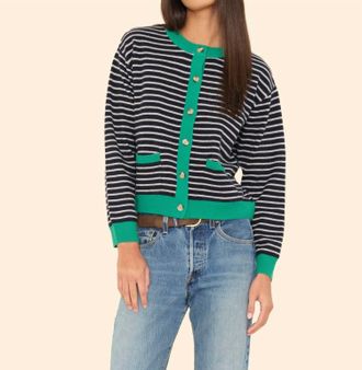 Xirena Lillian Cardigan Sweater In Navy Stripe