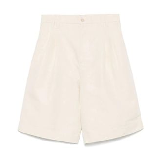 Filippa K White Shorts with Front Button Fastening