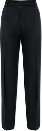 Dolce & Gabbana Wollen broek - Dames - Straight fit broeken - Zwart - M - Wol - Broeken